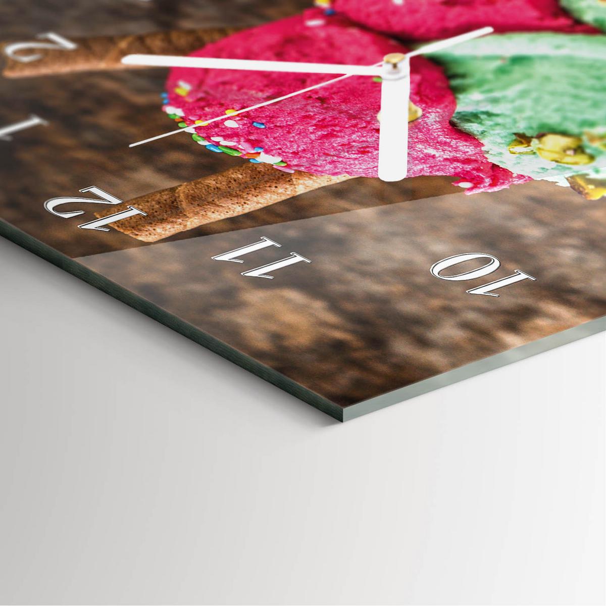 WANDUHR aus Glas 30x60 cm - Eis - Multicolor, Glas (30/60/0.4cm) - TULUP