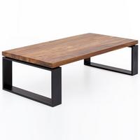 COUCHTISCH aus Holz und Metall, Industriedesign, Einzigartige Maserung, 115x60x35 cm - Schwarz/Braun, Holz/Metall (60/115/35cm) - KADIMA DESIGN