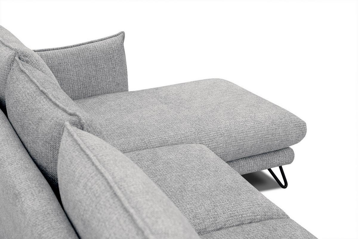 ECKSOFA HOSTEN 4-Sitzer, grau - Schwarz/Grau, Holzwerkstoff/Textil (269/158cm) - Wozimo