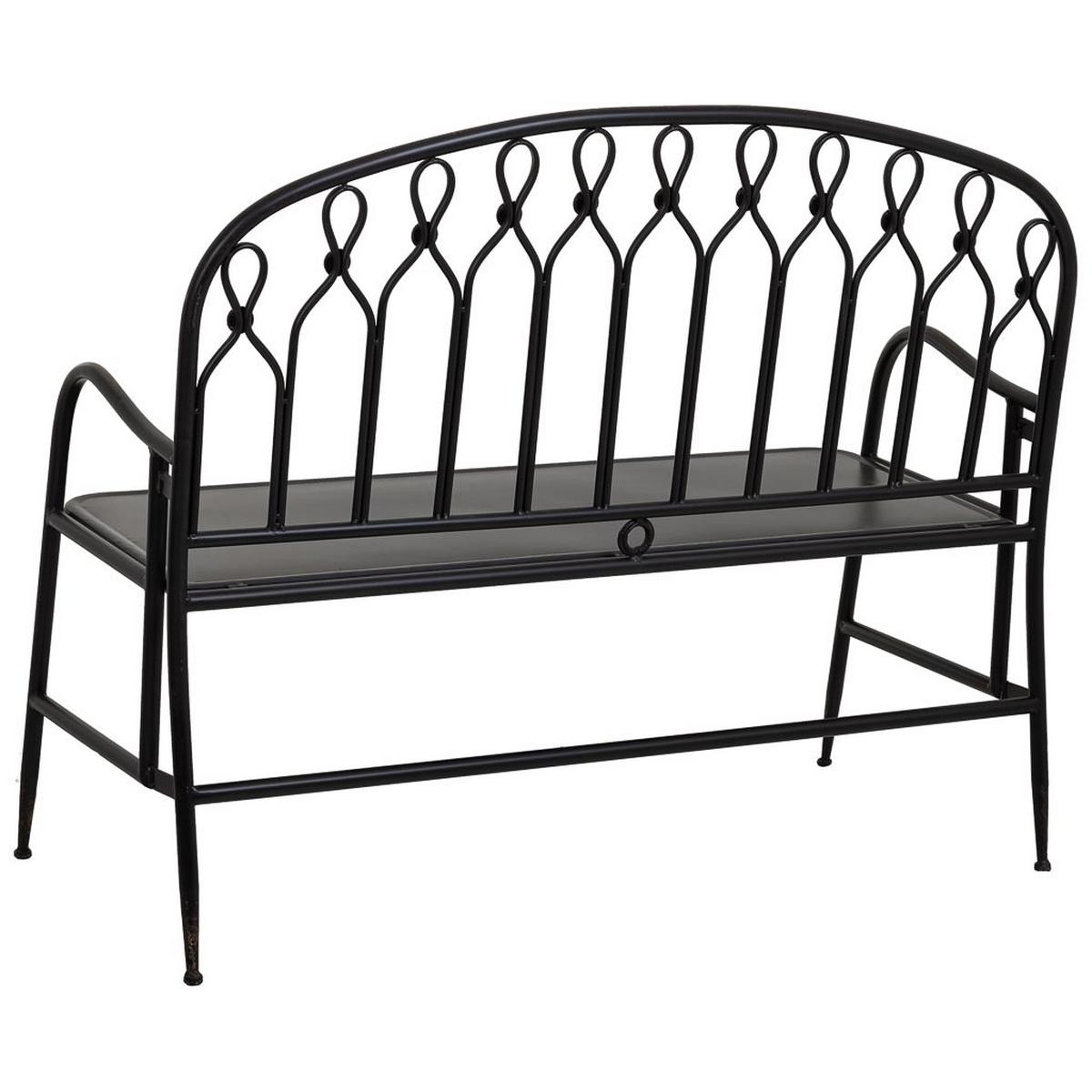 BANK 118x56x98 - Schwarz, Metall (118/98/56cm) - Wanderlust