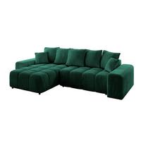 ECKSOFA Ottomane links ENIL-L 297x189x68 Dunkelgrün Velours - Dunkelgrün, Holzwerkstoff/Kunststoff (297/189cm) - ALTDECOR