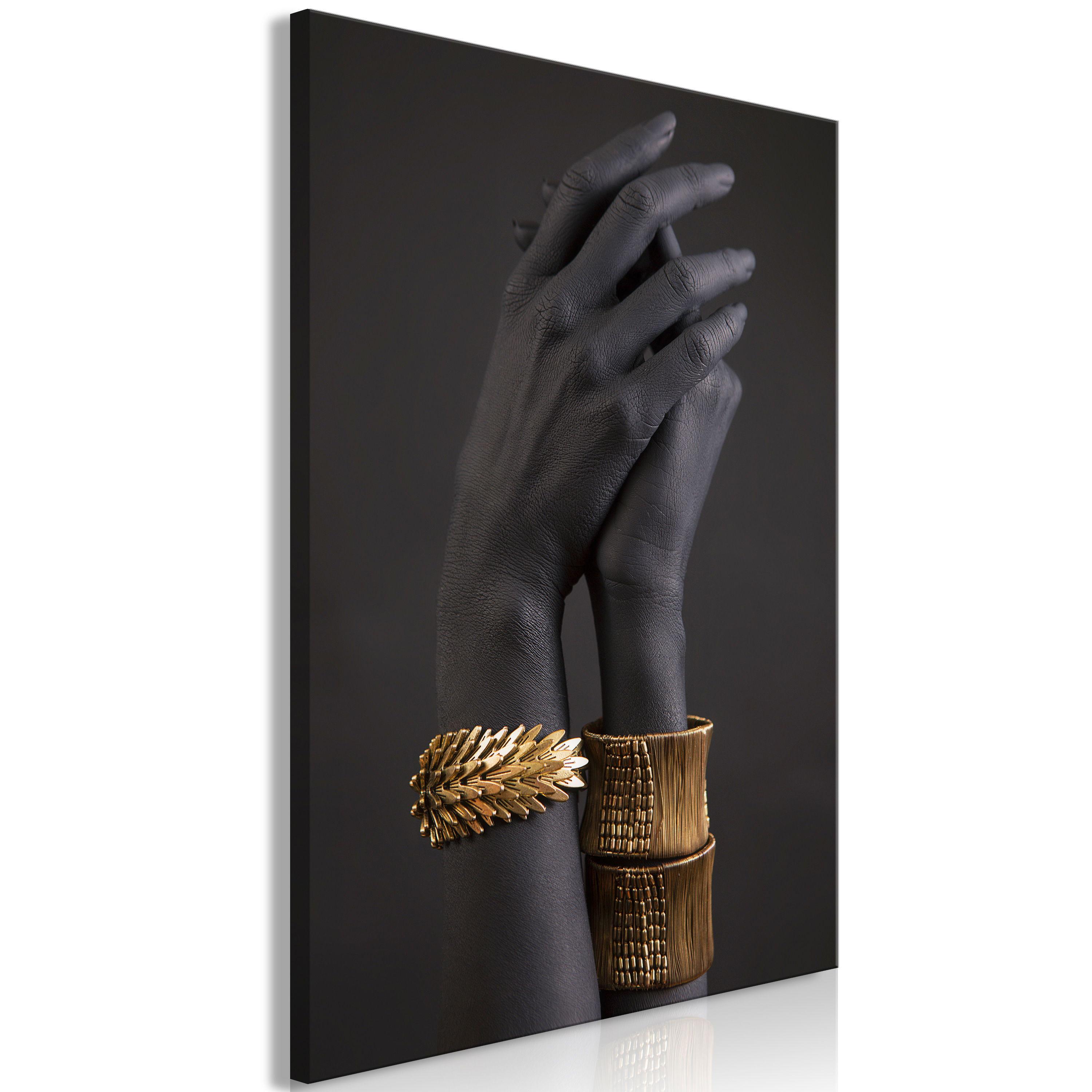 KUNSTDRUCK Grau 60/90 cm - Goldfarben/Grau, Textil (60/90cm) - KUNSTLOFT