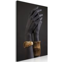 KUNSTDRUCK Grau 80/120 cm - Goldfarben/Grau, Textil (80/120cm) - KUNSTLOFT