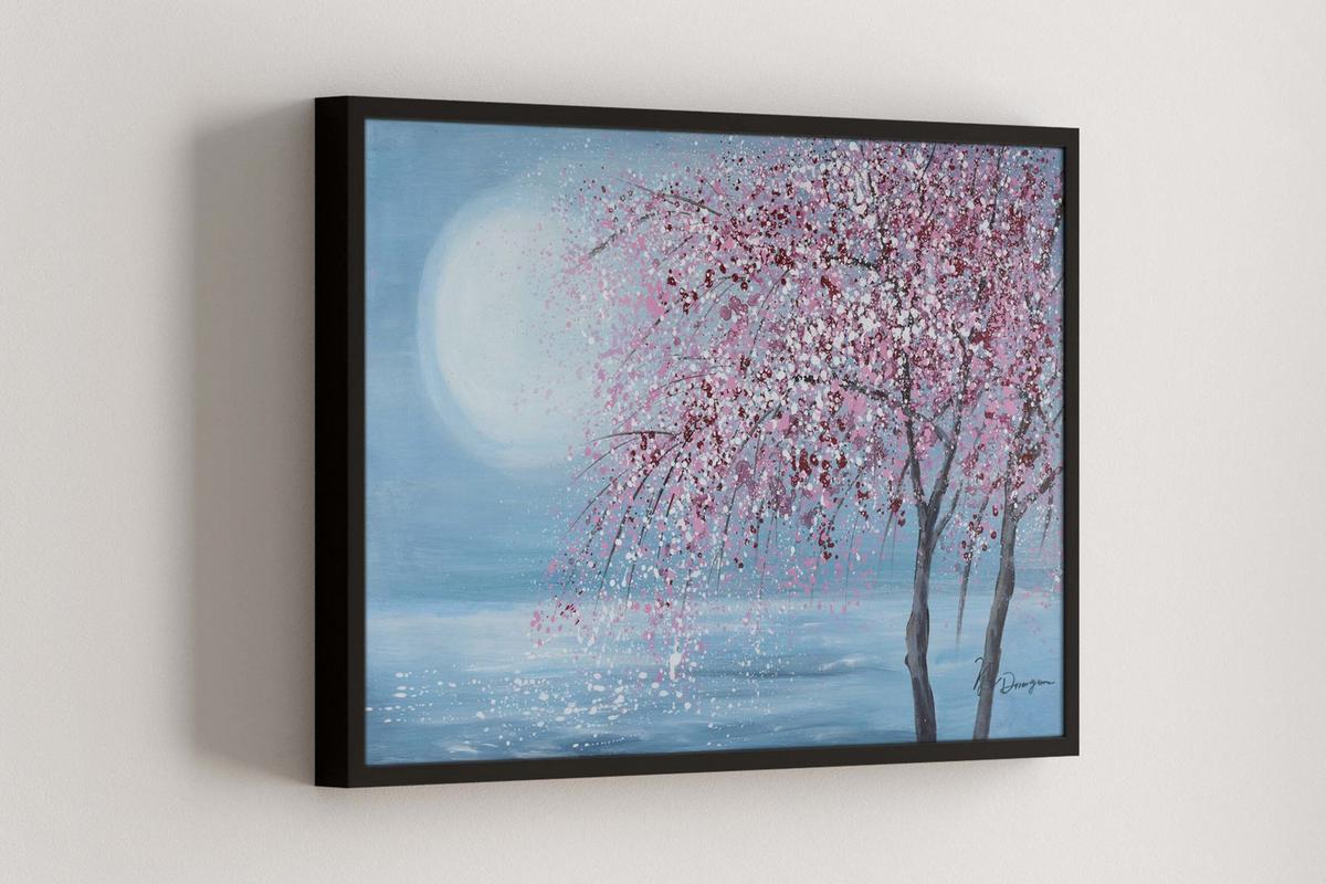ACRYLBILD HANDGEMALT 90/60 cm - Blau/Pink, Holz/Textil (90/60cm) - KUNSTLOFT