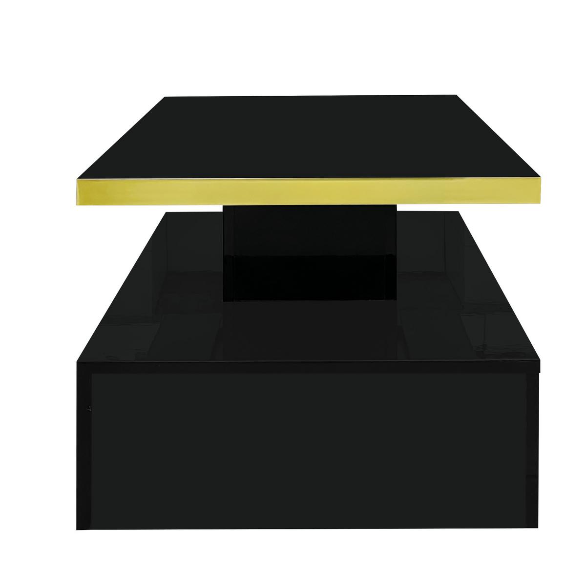 COUCHTISCH in Hochglanz mit LED-Beleuchtung - Weiß, Holzwerkstoff (50/100/39cm) - Urban Meuble