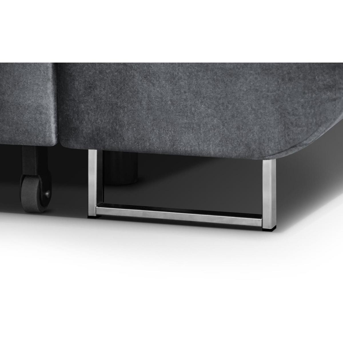 ECKSCHLAFSOFA Vild verstellbaren Kopfstützen, Hellgrau, rechts - Chromfarben/Hellgrau, Textil (275/203cm) - Beautysofa