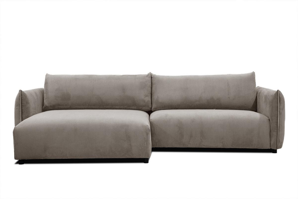 ECKSOFA TAUER 5-Sitzer, taupe - Taupe/Schwarz, Holzwerkstoff/Kunststoff (174/292cm) - Wozimo
