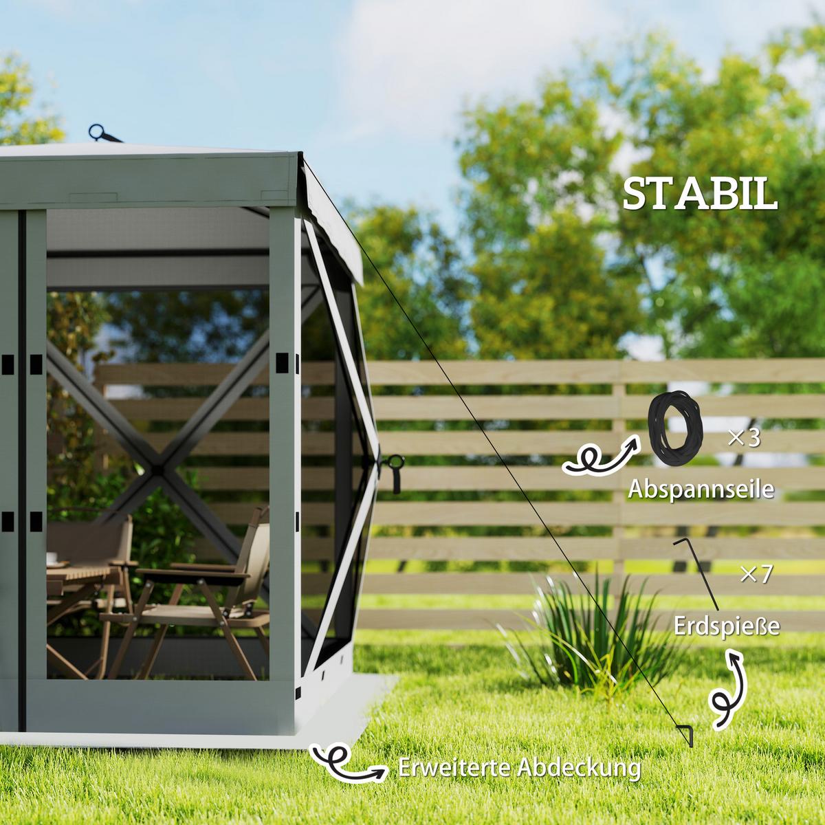 POP-UP-PAVILLON aus Oxfordstoff & Fiberglas Dunkelgrau - Dunkelgrau, Textil (185/205/185cm) - Outsunny