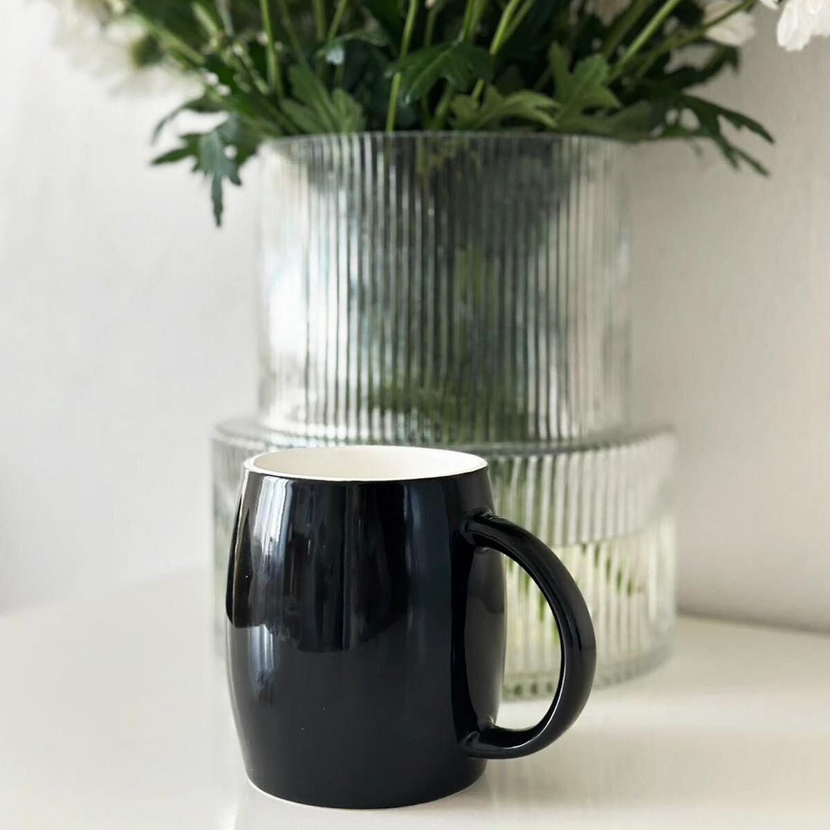 KAFFEETASSE TEETASSE (2er-Set) - Schwarz, Keramik (9/10.5/12.5cm) - Intirilife