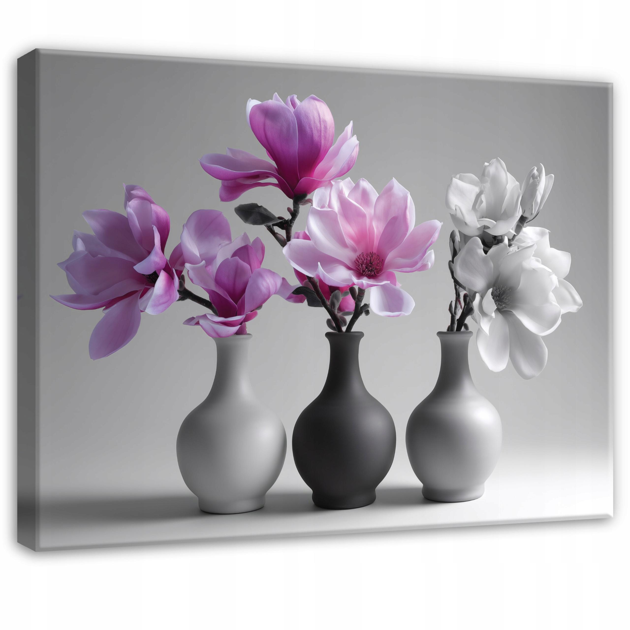 LEINWANDBILD Blumen in einer Vase Natur Rosa 100x70 cm - Multicolor, Holzwerkstoff (100/70cm) - Wallarena