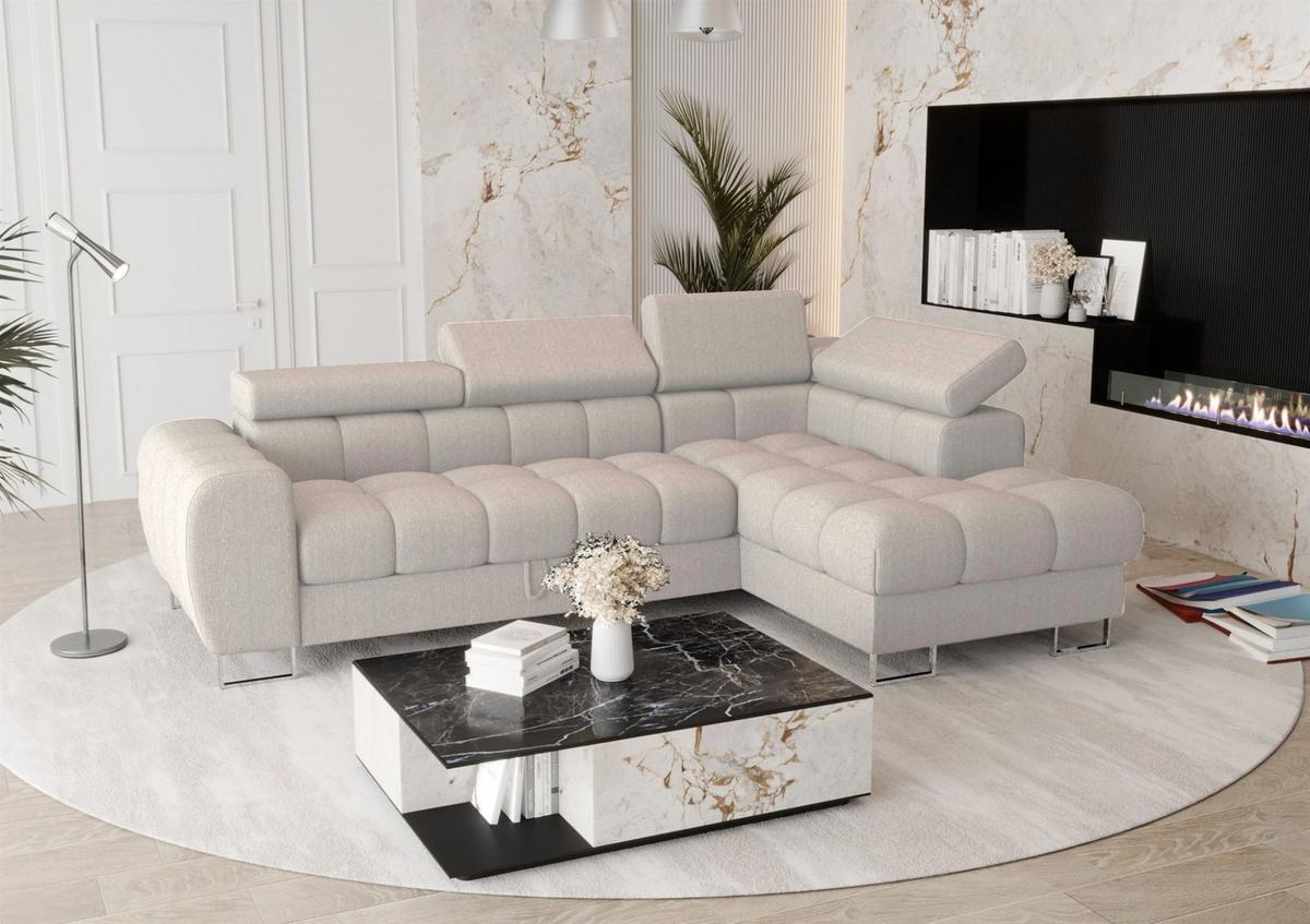 ECKSOFA Bastien Mit Schlaffunktion - Hellgrau, Holzwerkstoff/Textil (260/170cm) - Fun Möbel