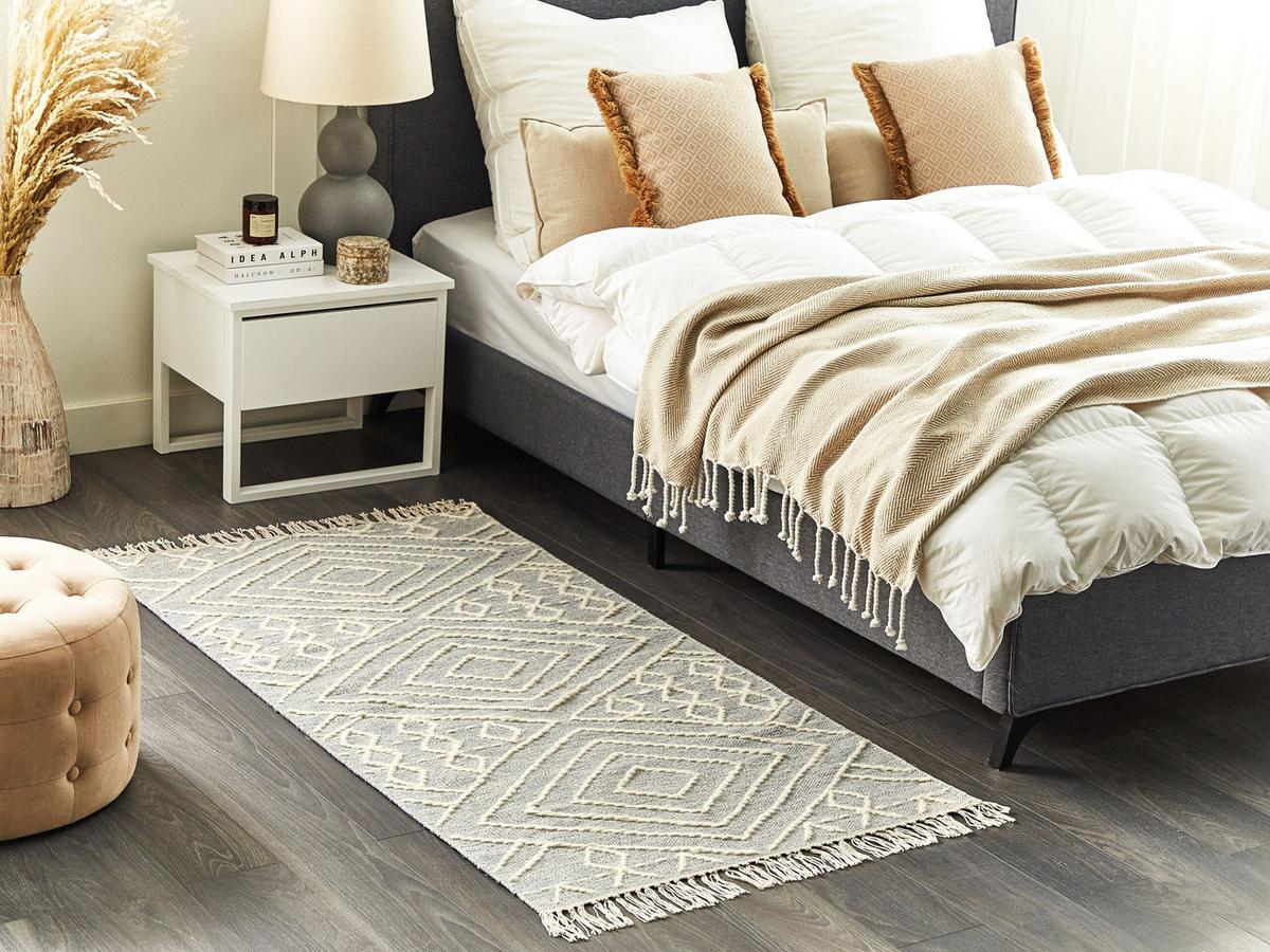 KURZFLOR-TEPPICH Khenifra 150/80 cm - Grau, Textil (80/150cm) - Beliani