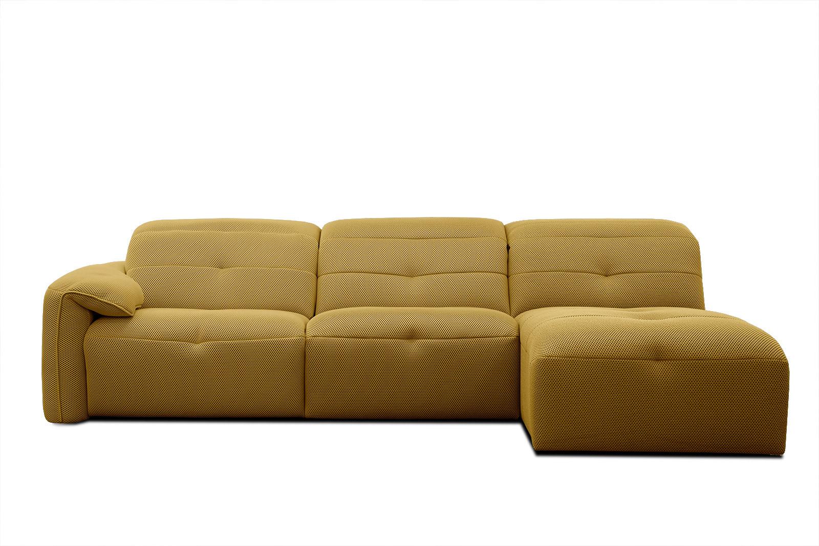 ECKSOFA TRENTO 4-Sitzer, gelb - Gelb/Schwarz, Holzwerkstoff/Kunststoff (262/165cm) - Wozimo