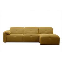 ECKSOFA TRENTO 4-Sitzer, gelb - Gelb/Schwarz, Holzwerkstoff/Kunststoff (262/165cm) - Wozimo