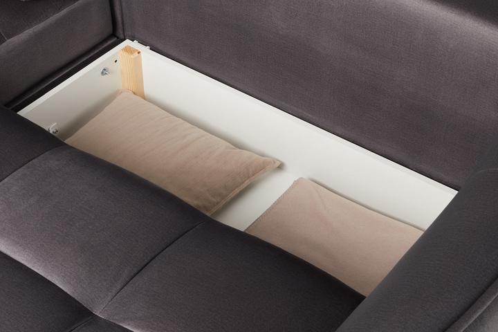 Schlafsofa Anthrazit Bettkasten inkl. Kissen Schlaffunktion beide seiten aufklappbar