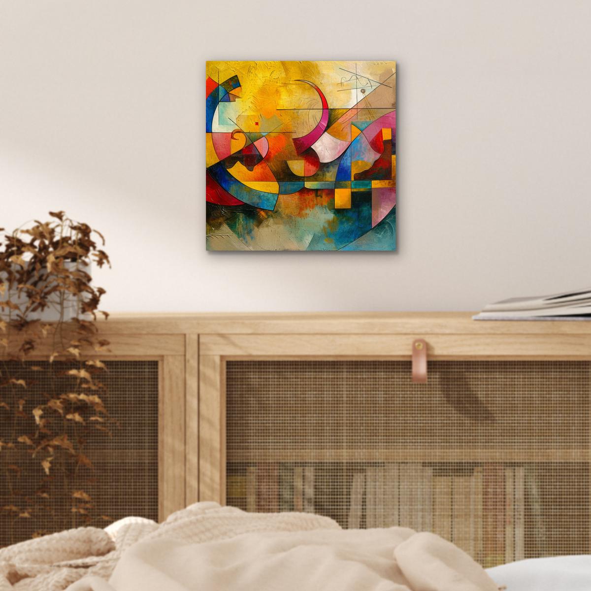 METALLBILD Kunst - Abstrakt - Modern 20x20 cm - Gelb, Metall (20/20cm) - MuchoWow