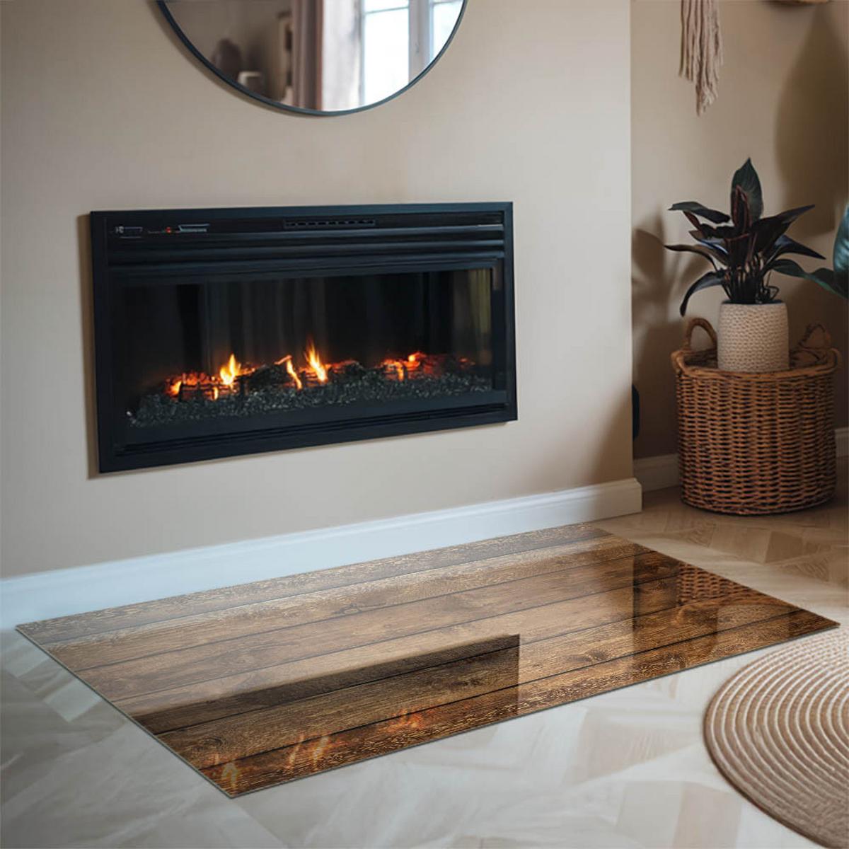 GLASPLATTE für Kamin 120x80 cm - Braun, Glas (120/80/0.4cm) - TULUP