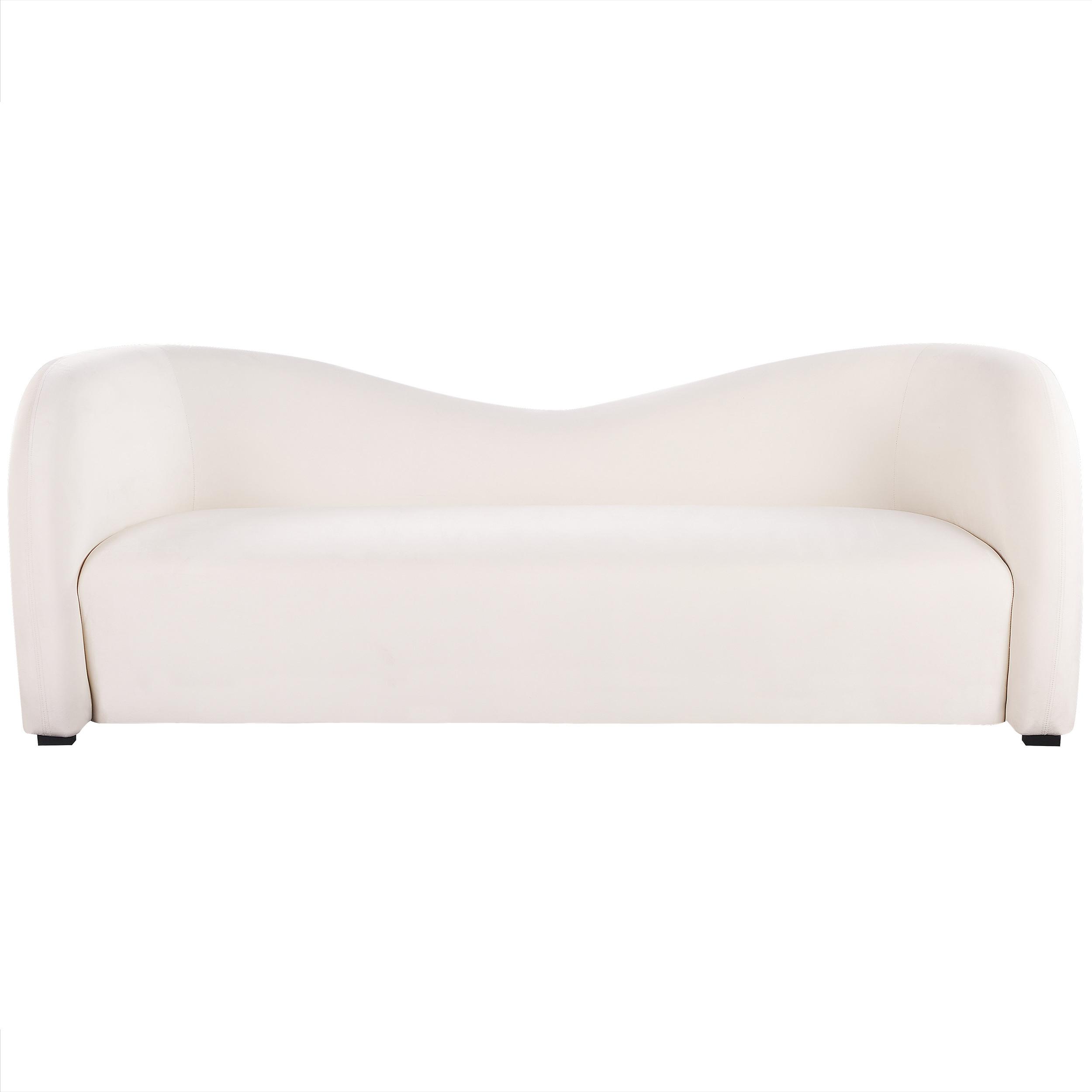 3-SITZER-SOFA Samtstoff Weiß Veltada - Weiß, Textil (205/75/90cm) - Beliani