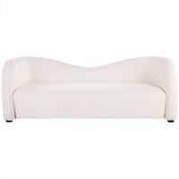 3-SITZER-SOFA Samtstoff Weiß Veltada - Weiß, Textil (205/75/90cm) - Beliani