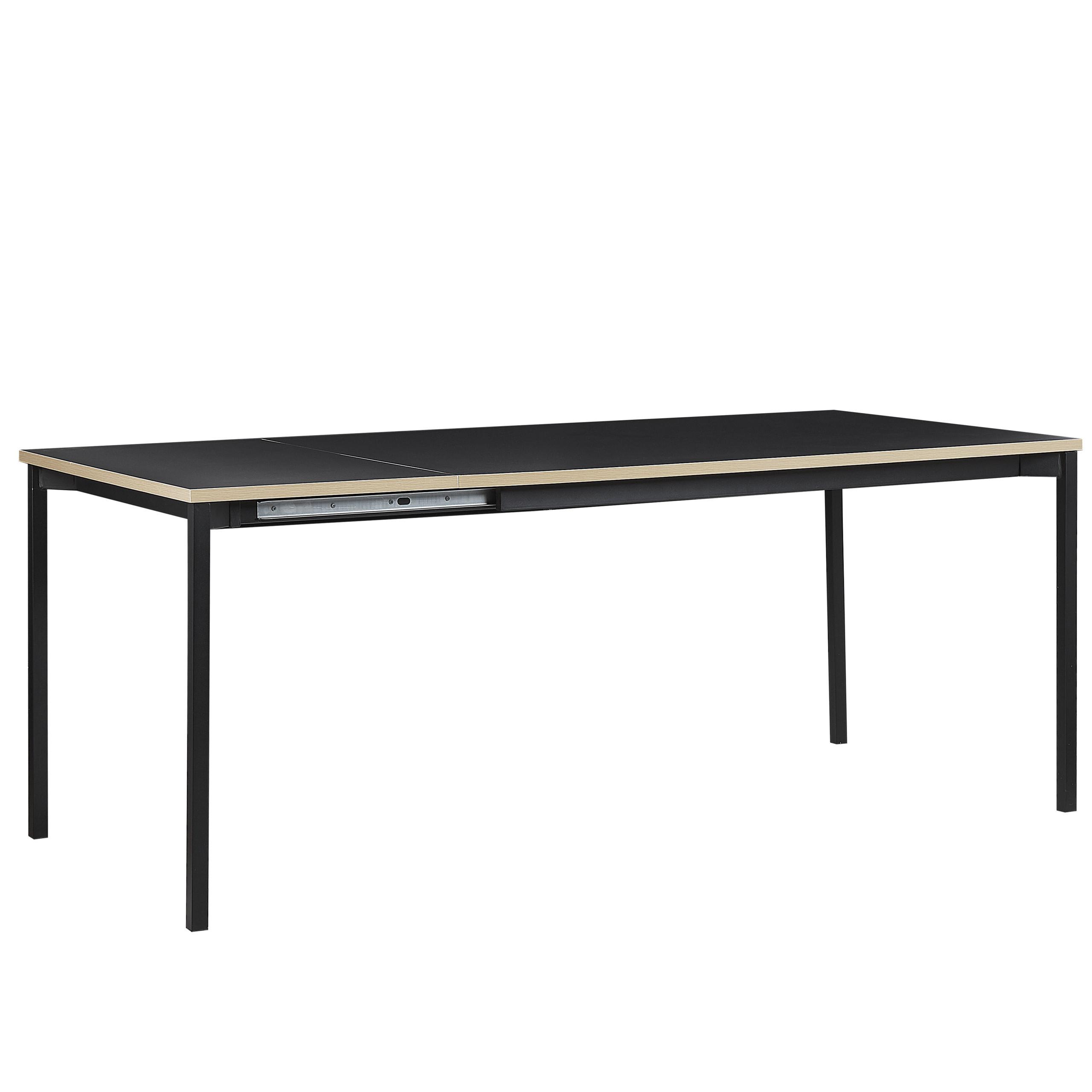 KONFERENZTISCH Ausziehbar 90/140-190 cm Schwarz Avis - Schwarz, Holzwerkstoff (140/90/76cm) - Beliani
