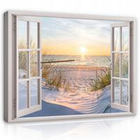 LEINWAND BILDER Strand Meer Wohnzimmer 120x80 - Multicolor, Holzwerkstoff (120/80cm) - Wallarena
