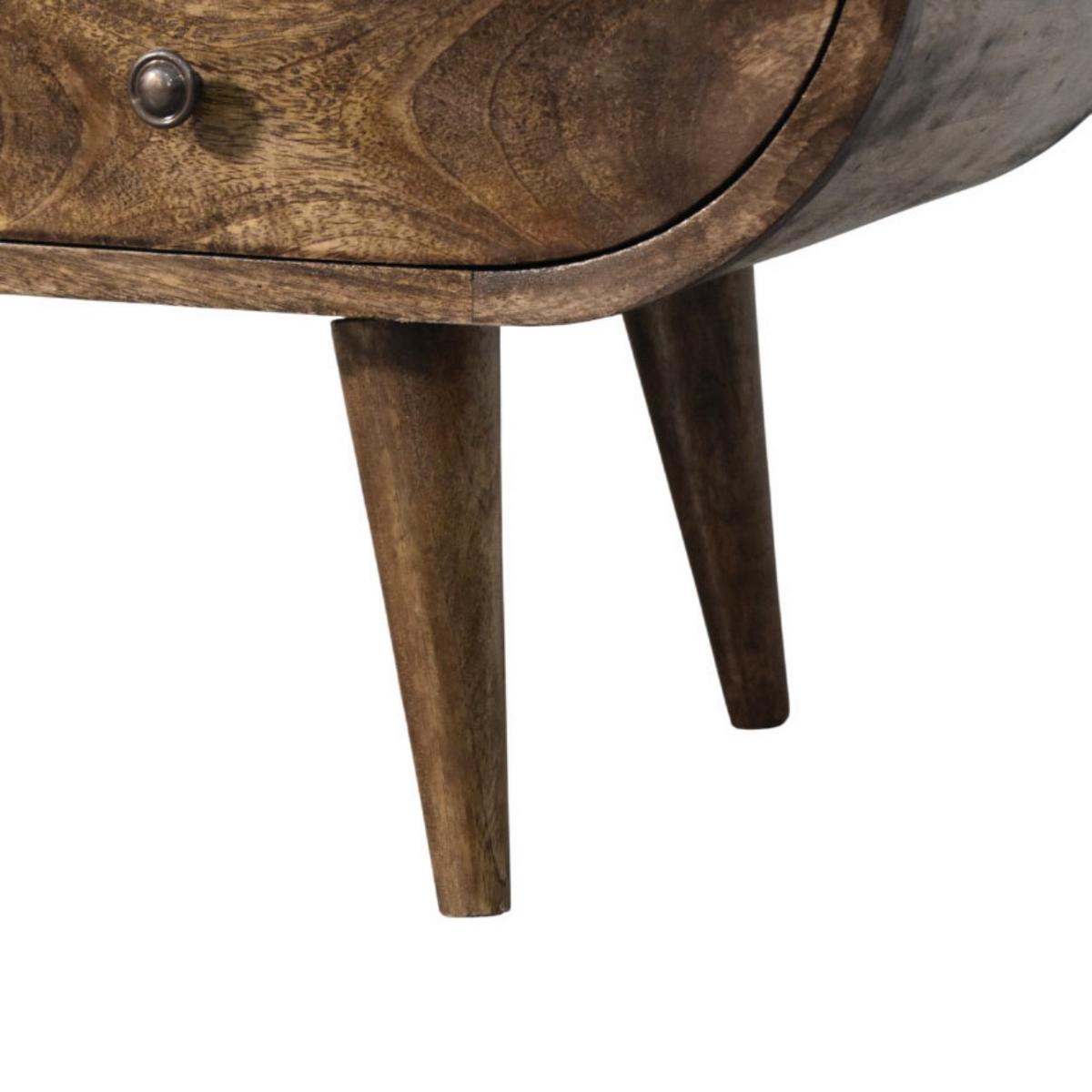 MEDIENMÖBEL Klassisches Grau-Finish, 2 Schubladen, 1 offenes Regal, Braun - Braun, Holz (35/45/90cm) - Artisan Furniture