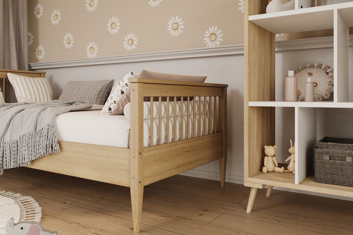 KINDERBETT Emili 80/90 -160/180/200 cm natur lackiert 80/180 - Sonoma Eiche, Holz (80/160cm) - RAUMHIRSCH FURNITURE