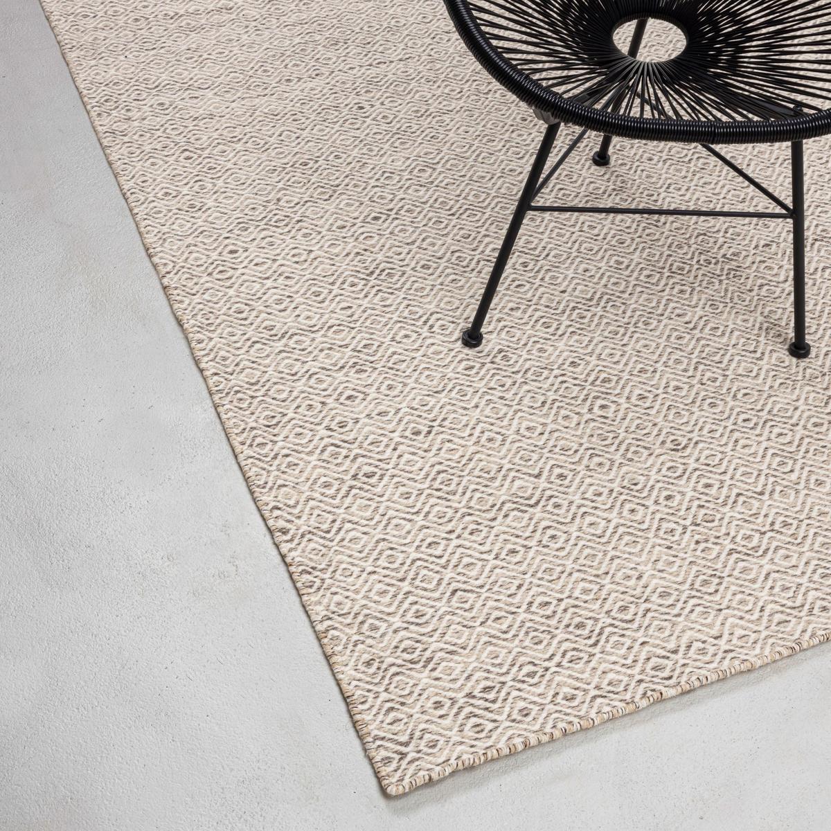 HANDWEBTEPPICH 2-Seitiger Skandi, modern 130x190 cm - Beige, Textil (130/190cm) - Rug and Roll