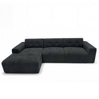 ECKSOFA L Form Corlu Schwarz 310/165/78 cm – stilvolle kleine Eckcouch Links - Schwarz, Kunststoff/Textil (310/165cm) - AX Living