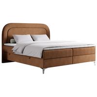 BOXBETT EIRA 180/200 Orange Struktur - H4 - Silberfarben/Orange, Holz/Textil (180/200cm) - MKS