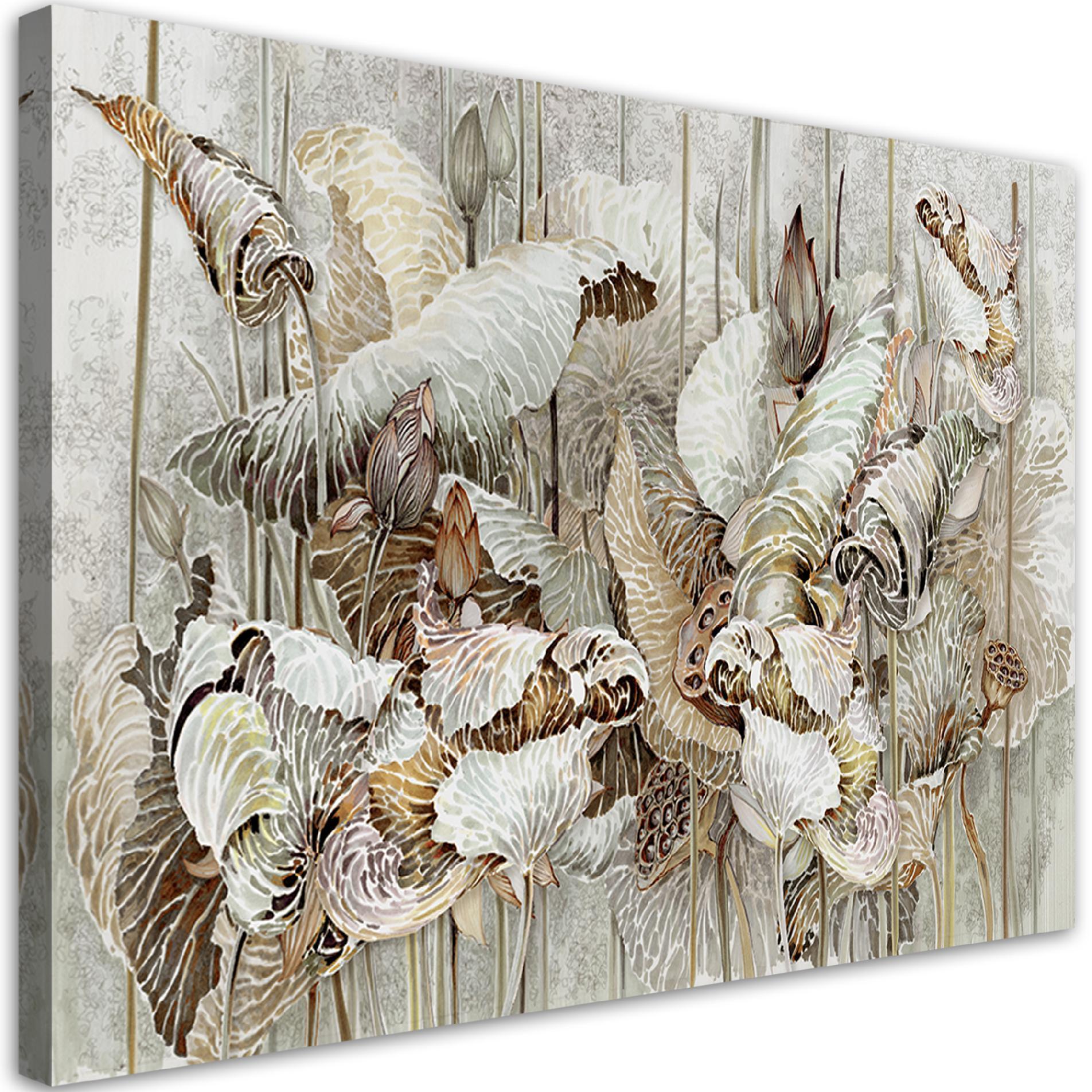 WANDBILD saint lotos blumen - Pink, Textil (60/40cm) - Feeby
