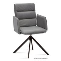 ARMLEHNSTUHL drehbar (4er-Set) Delila 52x92x60 Schwarz/Grau - Schwarz/Grau, Kunststoff (60/92/52cm) - 58aufmkessel