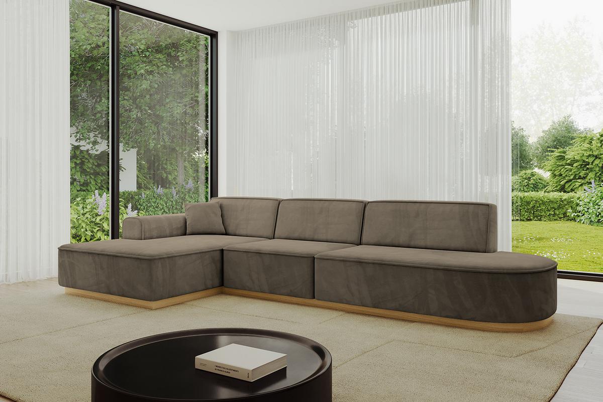 ECKSOFA Ottomane Links IREA-L2-v2 - 328x171x83 cm Braun - Braun, Holzwerkstoff/Textil (328/171cm) - ALTDECOR