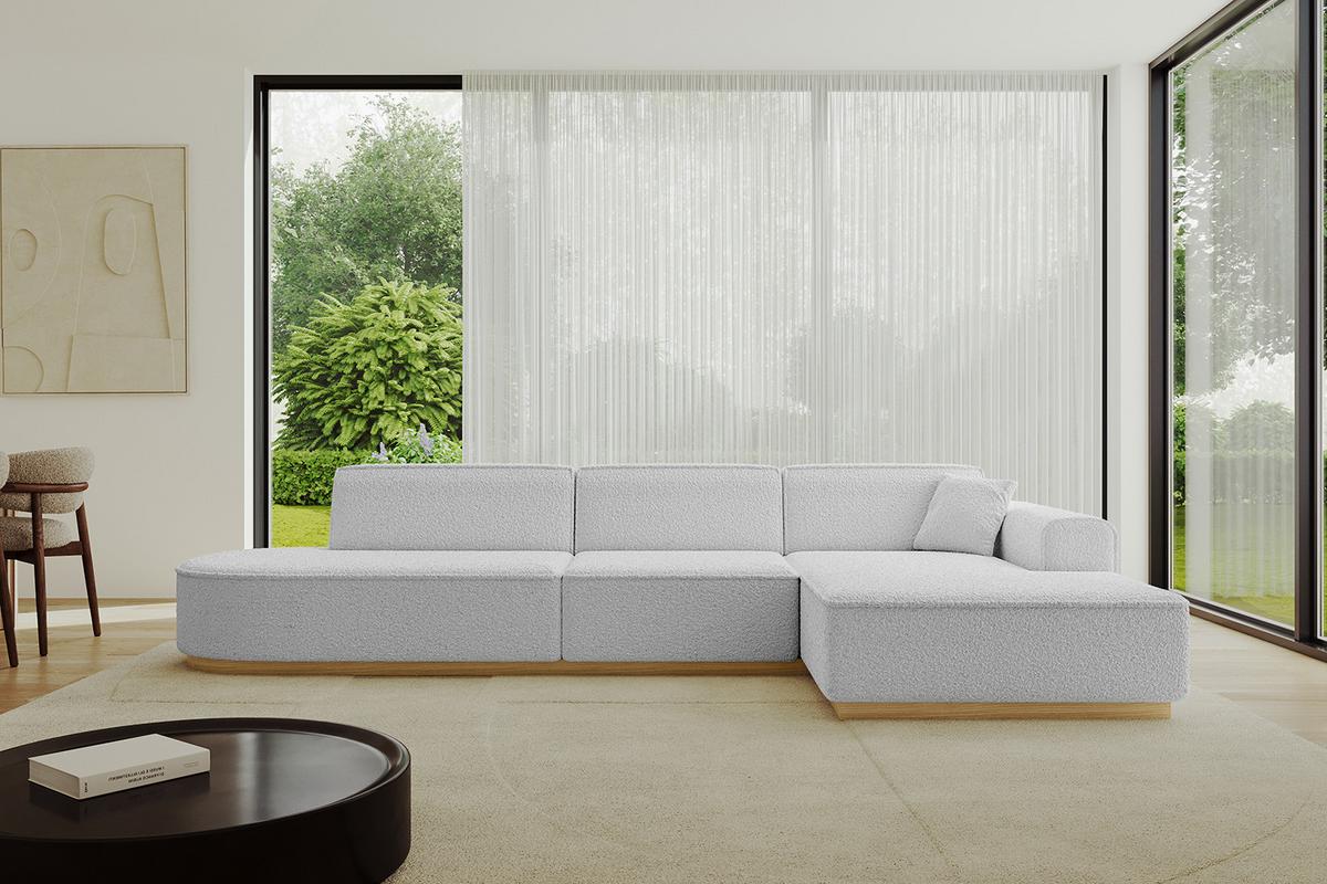 ECKSOFA Ottomane Rechts IREA-L2-v2 - 327x165x80 cm Hellgrau - Hellgrau, Holzwerkstoff/Textil (327/165cm) - ALTDECOR