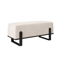 POLSTERBANK MARA 100 cm Schwarz / Creme ,Metallgestell - Creme, Textil/Metall (100/47/35cm) - Idohome