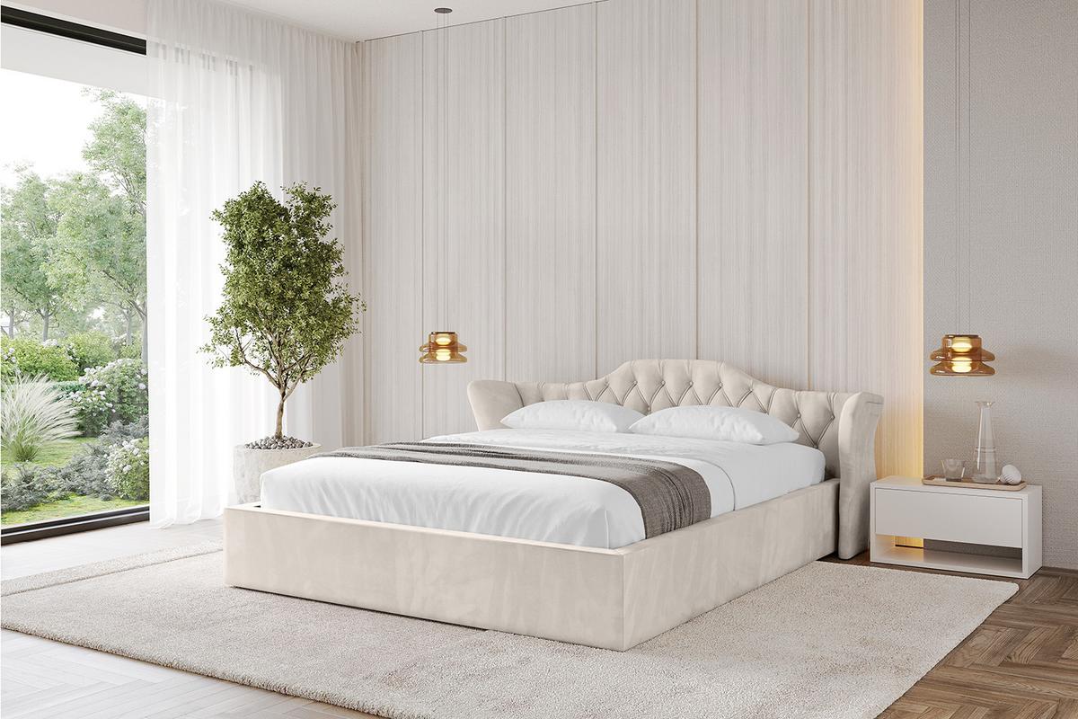 POLSTERBETT mit Bettkasten und Lattenrost, Boxbett ohne Matratze - ZORAN-V1 120x200 Beige - Beige, Holzwerkstoff/Textil (120/200cm) - ALTDECOR