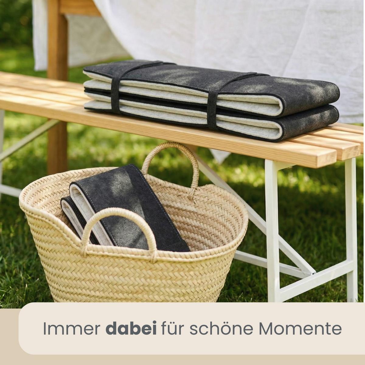 BIERBANKAUFLAGE Filz, 2er Set, Anthrazit, 180/28/0,8 cm - Grau, Kunststoff (28/1/180cm) - Dunedesign
