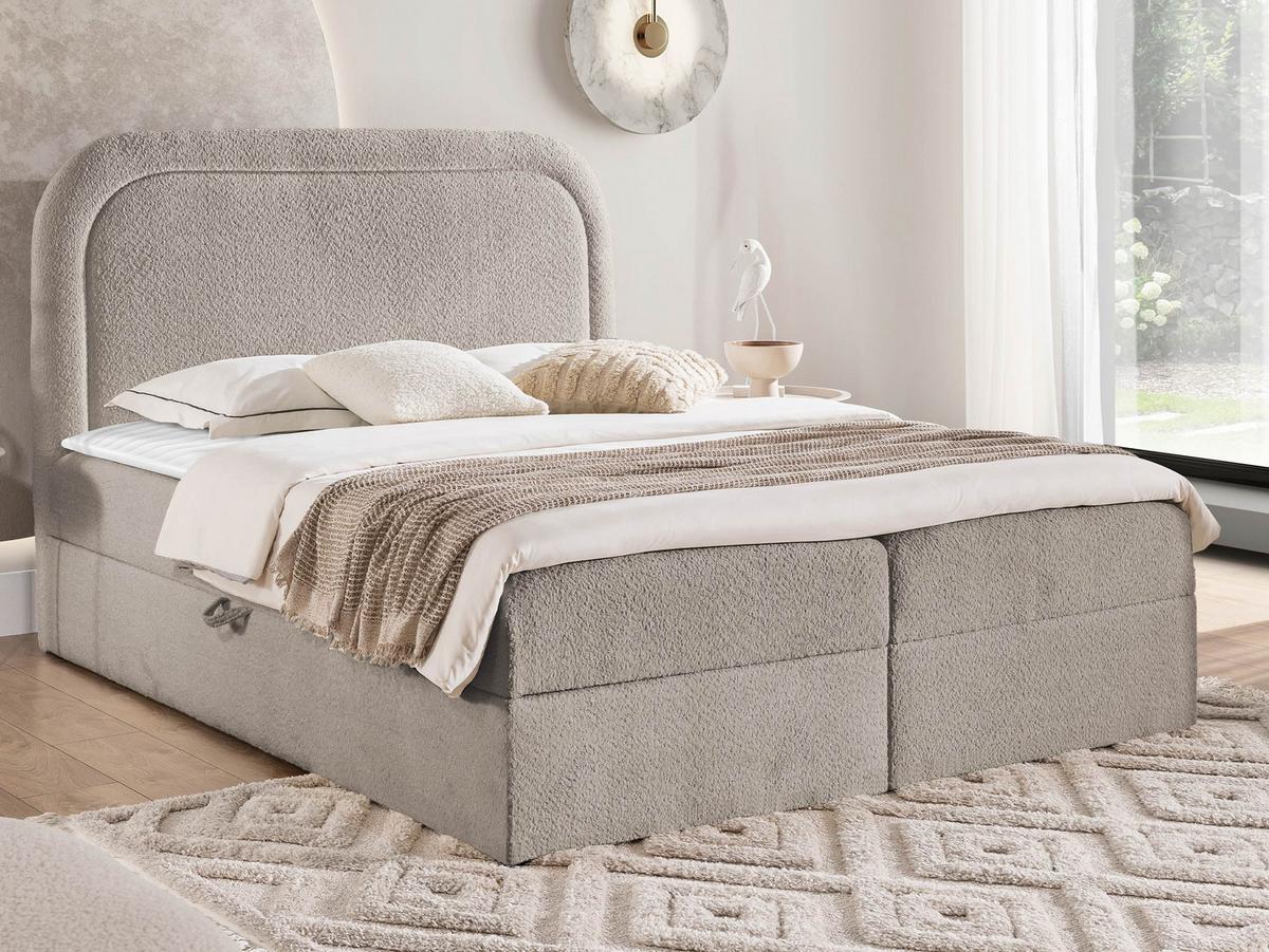 BOXBETT Bonito - H3 - Hellbraun/Schwarz, Holz/Holzwerkstoff (160/200cm) - MIRJAN24