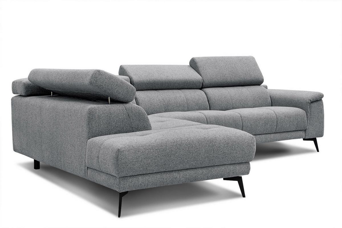 ECKSOFA FIERO 5-Sitzer, grau - Schwarz/Grau, Holzwerkstoff/Textil (158/269cm) - Wozimo