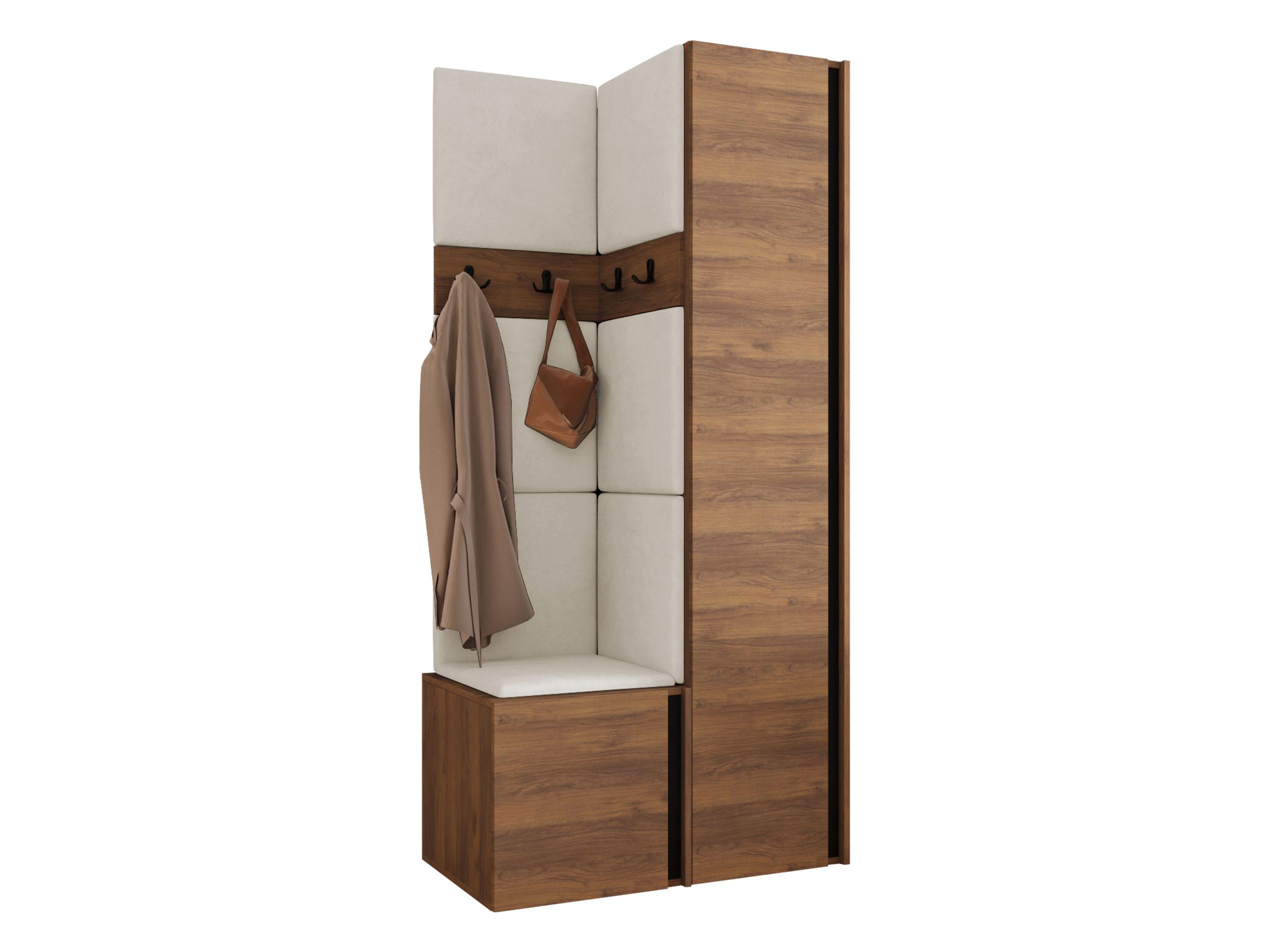 GARDEROBEN-SET Orion XXIV - Beige/Nussbaumfarben, Holzwerkstoff/Kunststoff (82/186/46cm) - MIRJAN24