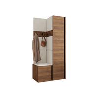GARDEROBEN-SET Orion XXIV - Beige/Nussbaumfarben, Holzwerkstoff/Kunststoff (82/186/46cm) - MIRJAN24