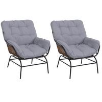 RELAXSESSEL Dunkelgrau, Hellgrau - Dunkelgrau/Hellgrau, Holzwerkstoff (77/90/80cm) - MCW