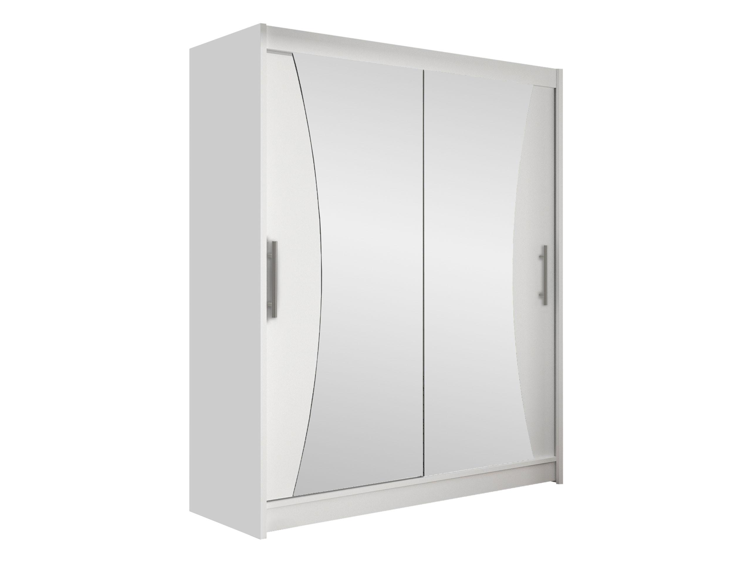 SCHWEBETÜRENSCHRANK Westa IX - Silberfarben/Weiß, Holzwerkstoff/Metall (150/200/58cm) - MIRJAN24