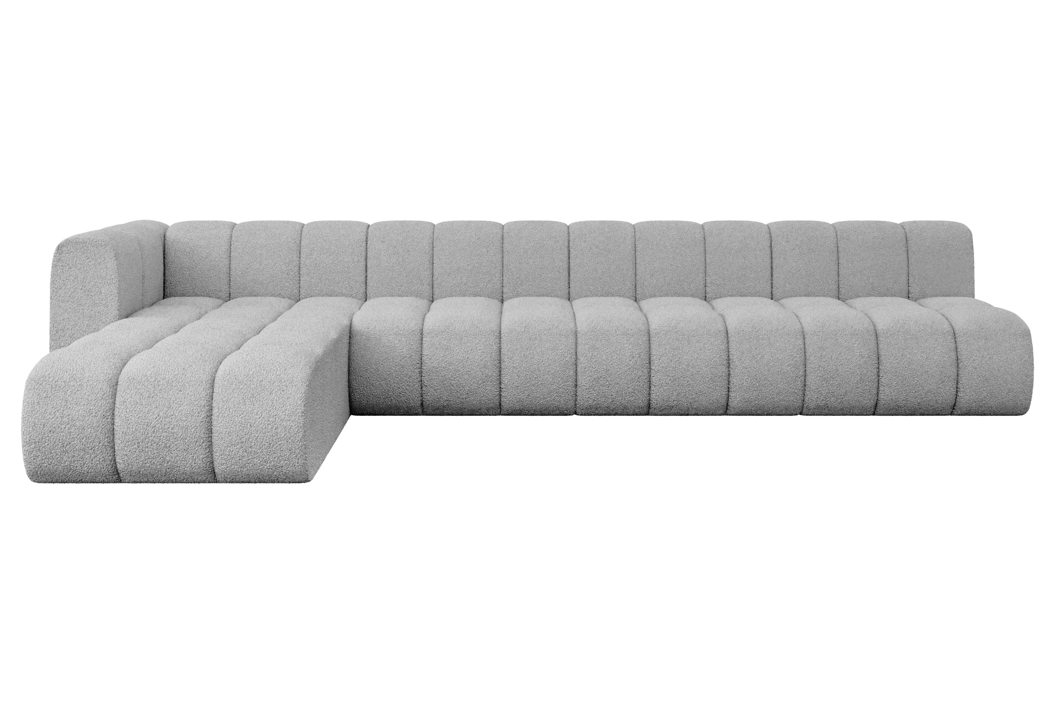 ECKSOFA modulares Sofa Darnel-L3 - 387x177x70 cm Hellgrau - Hellgrau, Holzwerkstoff/Textil (387/177cm) - ALTDECOR