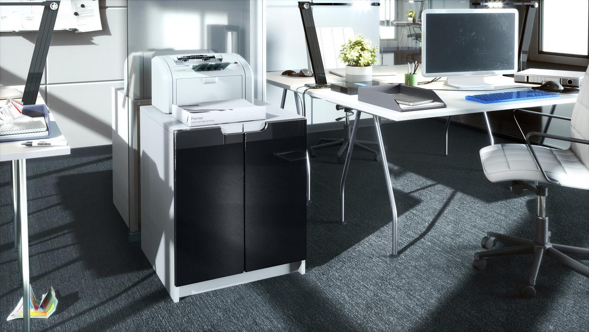 KOMMODE Logan Fronten in Schwarz Hochglanz - Schwarz Hochglanz, Holzwerkstoff (51/60.5/54cm) - Vladon