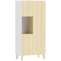 KÜCHENSCHRANK Spanplatte-MDF-Naturholz Weiß - Naturfarben, Holzwerkstoff (40/170/80cm) - HOMCOM