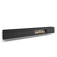 LOWBOARD Elektrokamin XXL, Hängend, Schwarz, 368/35/45cm - Schwarz, Holzwerkstoff (368/45/35cm) - Skraut Home