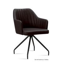 ARMLEHNSTUHL (2er-Set) Dinara 58x81x60 Schwarz/Espresso - Dunkelbraun/Schwarz, Kunststoff (60/81/58cm) - 58aufmkessel