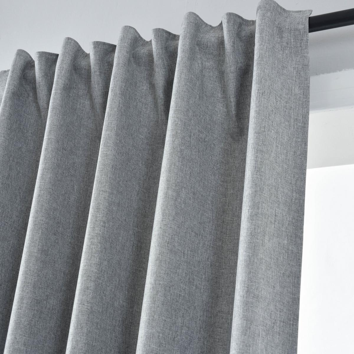 VORHANG 2ER SET BOSTON DARK HxB 245x140 cm Grau - Grau, Textil (140/245cm) - Gardinenbox