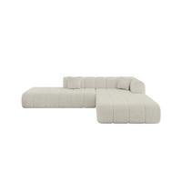 ECKSOFA Ottomane Rechts BILA-L 289x176x71 Creme Cord - Creme/Schwarz, Holzwerkstoff/Kunststoff (289/176cm) - ALTDECOR